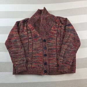 Primstyle Cardigan Mens 44 Multicolor Excellent Vintage Cable Knit Shawl Collar